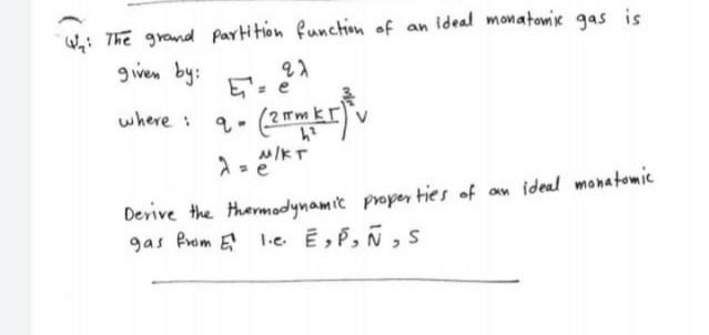 Solved When the grand partition function of an ideal | Chegg.com