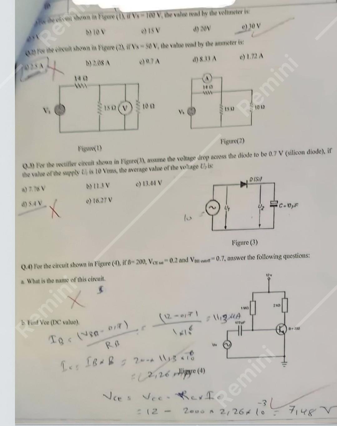 Solved A) 101 c) 15 V d) 20 V c) 30 V b) 2AN1 c) 0.7 A d) | Chegg.com