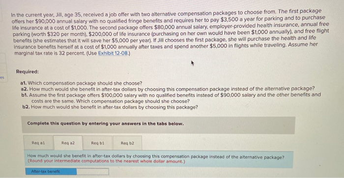 Solved In The Current Year Jill Age 35 Received A Job Chegg Com