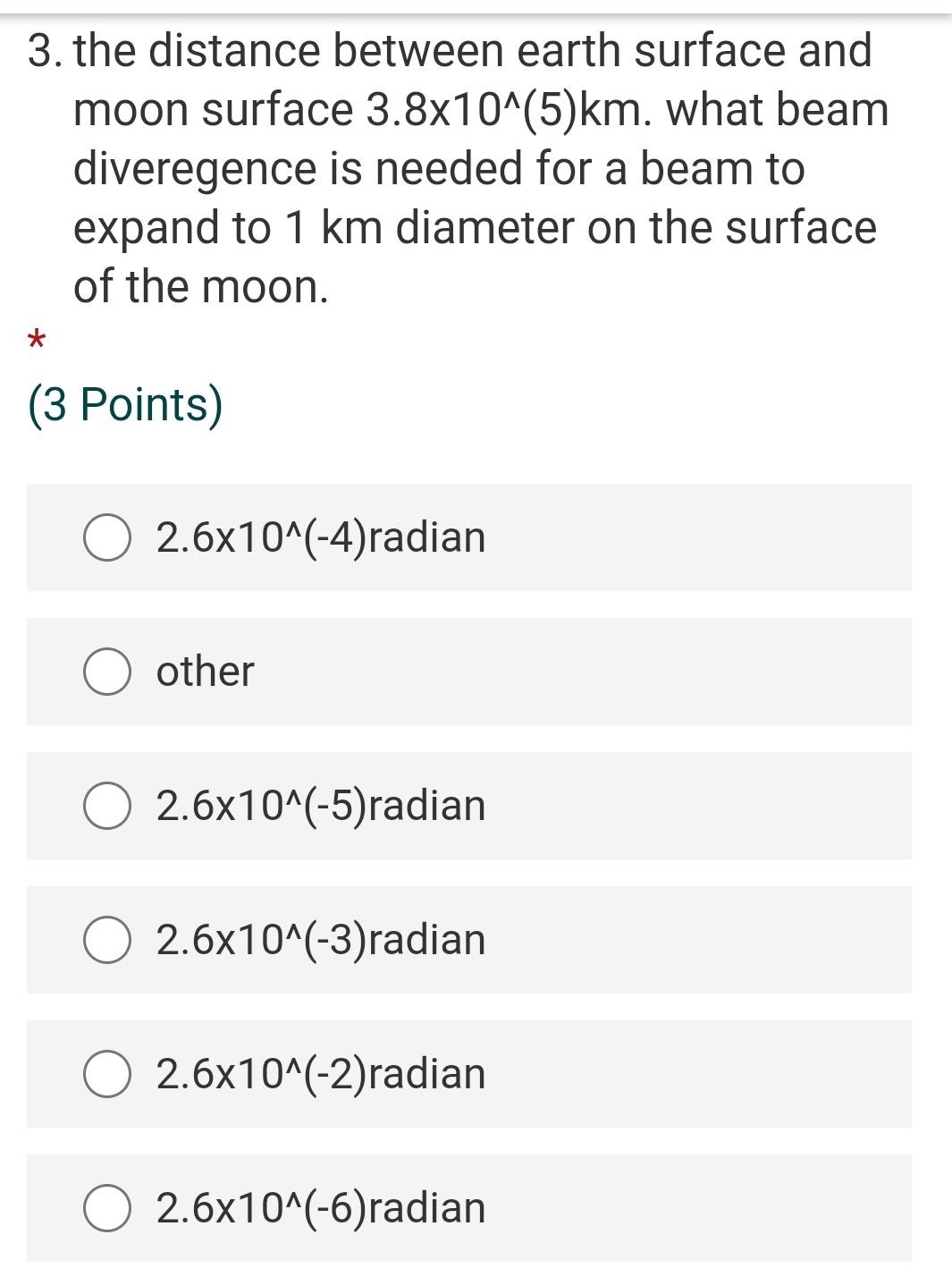 Solved 3. the distance between earth surface and moon | Chegg.com