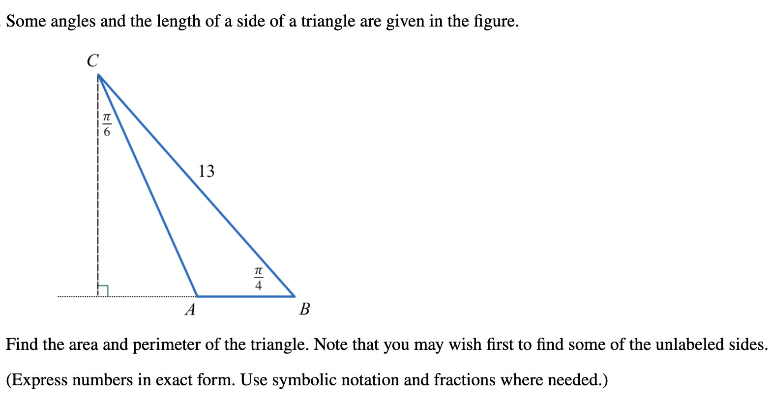 how to find side length of triangle with only area