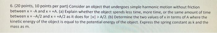 Solved 6. ( 20 points, 10 points per part) Consider an | Chegg.com