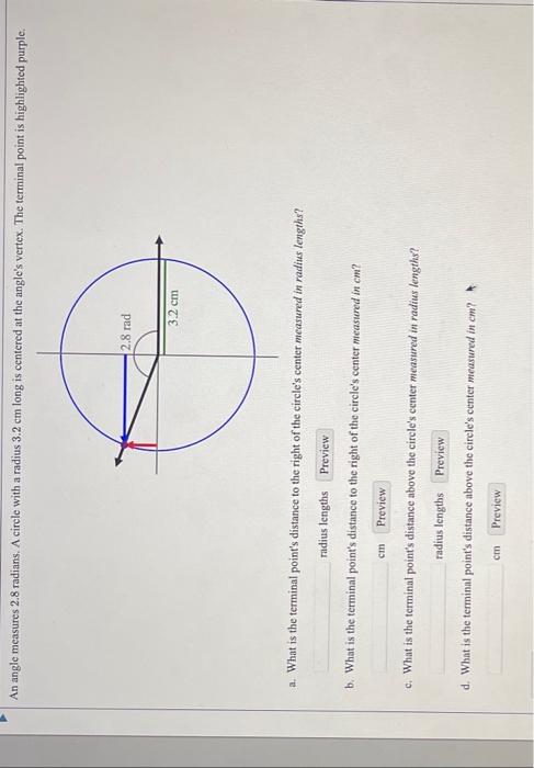 Solved radius lengths b. What is the terminal point's | Chegg.com