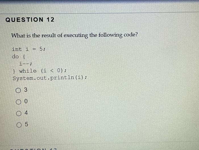 Solved Question What Is The Result Of Executing The Chegg Com