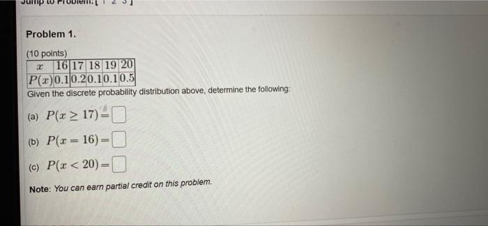 Solved пр Problem 1. (10 points) 16 17 18 19 20 | Chegg.com
