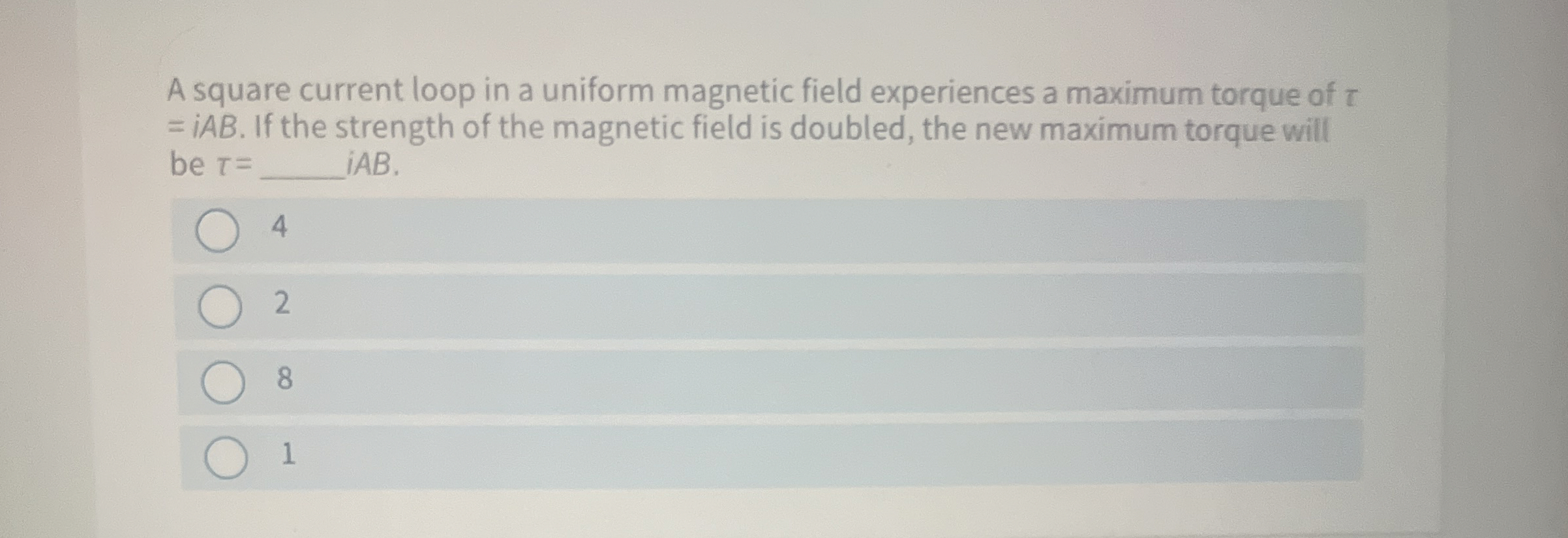 Solved A square current loop in a uniform magnetic field | Chegg.com