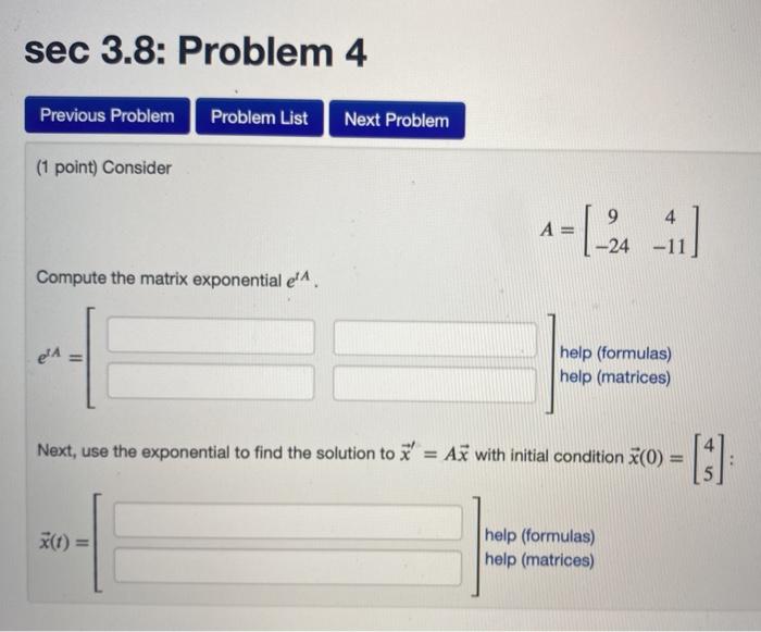 Solved sec 3.8: Problem 4 Previous Problem Problem List Next | Chegg.com