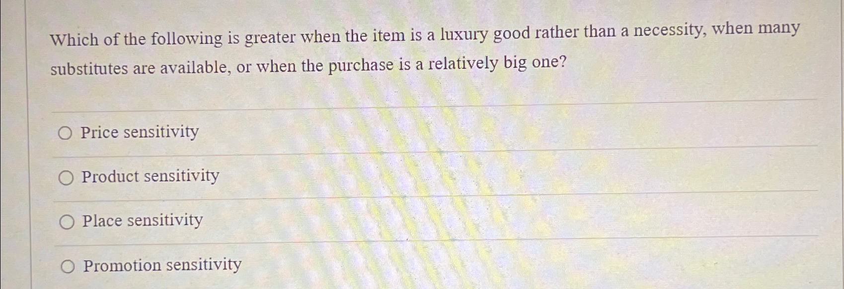 Solved Which of the following is greater when the item is a | Chegg.com