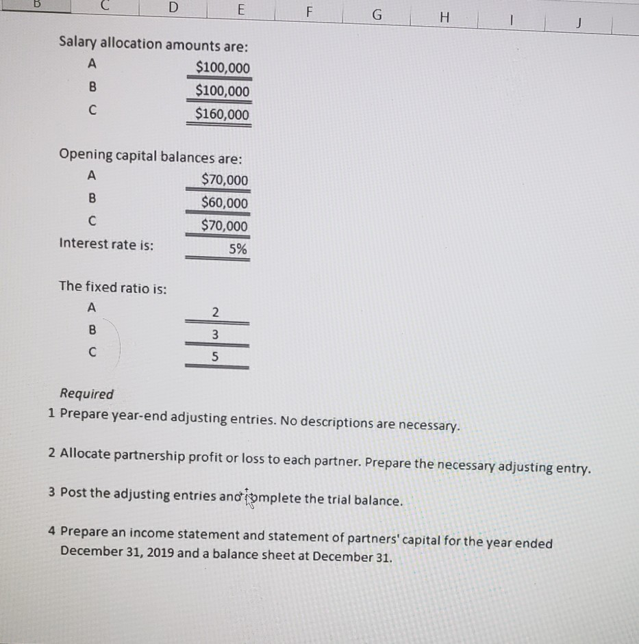 Solved D E F G H 1 J Salary allocation amounts are А