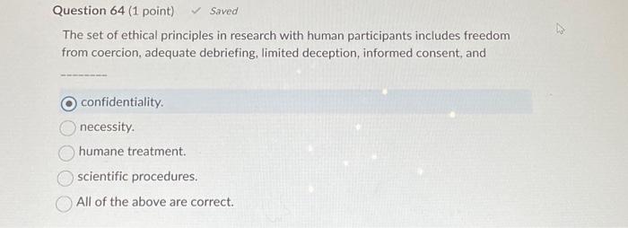 Solved set of ethical principles in research with human | Chegg.com