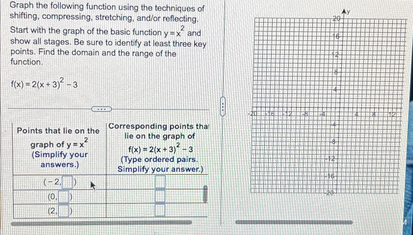 Solved Graph the following function using the techniques of | Chegg.com