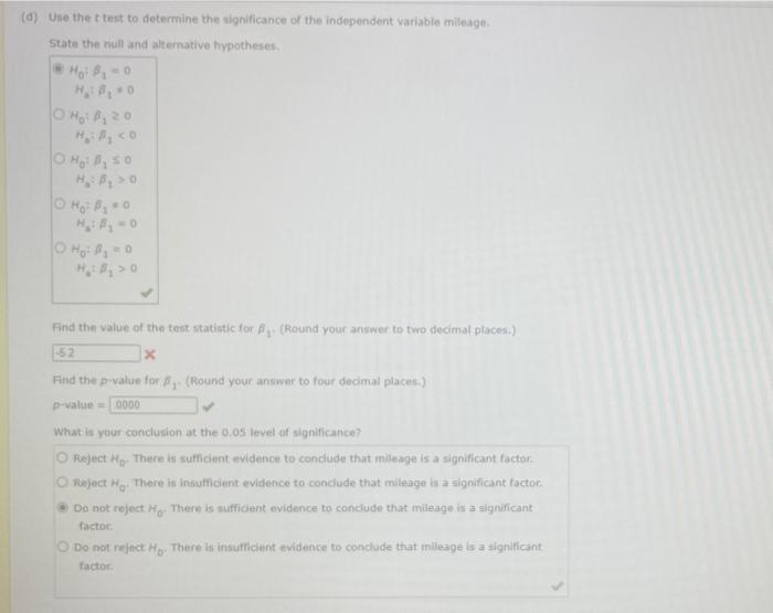 c) Use the Ftest to determine the overall | Chegg.com