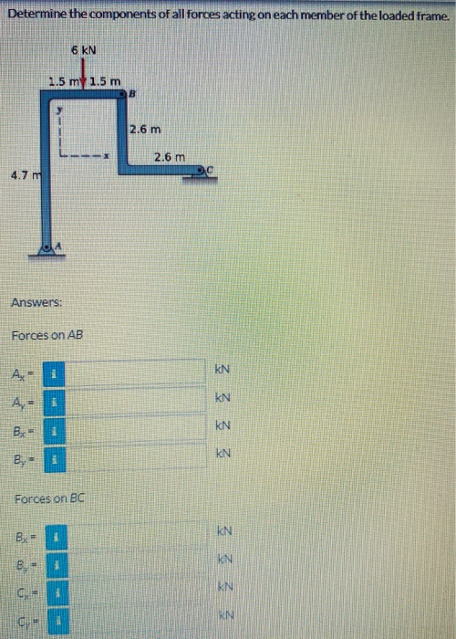Solved Determine the components of all forces acting on each | Chegg.com