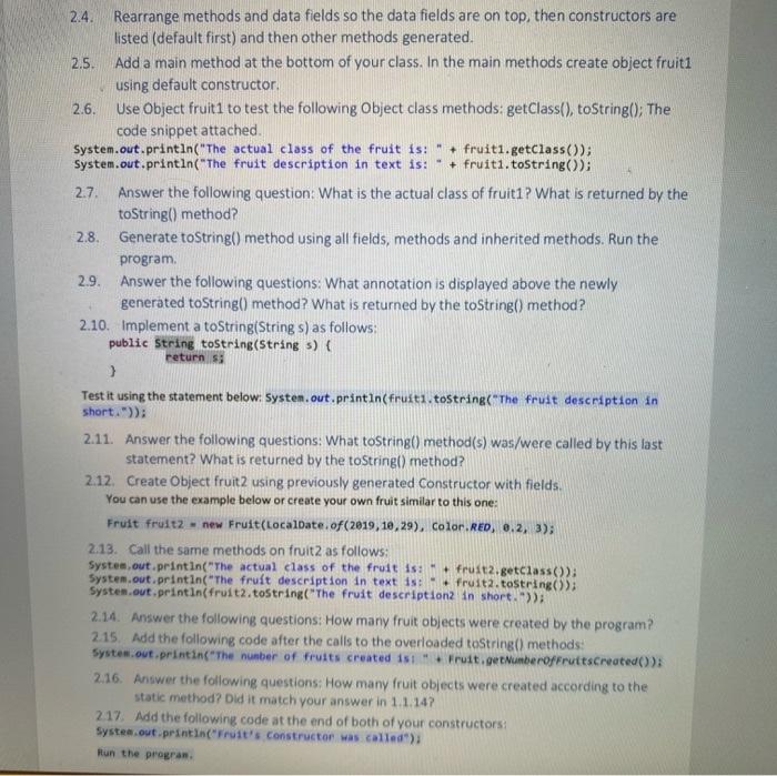 Solved Hi, I just need help with 2.26 all the way down to | Chegg.com