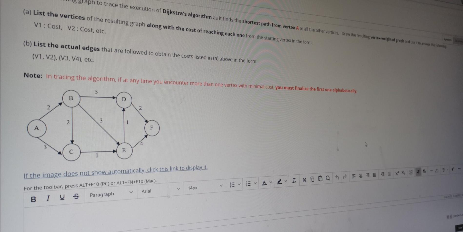 Solved graph to trace the execution of Dijkstra's algorithm | Chegg.com