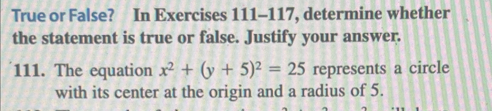 Solved True or False? In Exercises 111-117, ﻿determine | Chegg.com