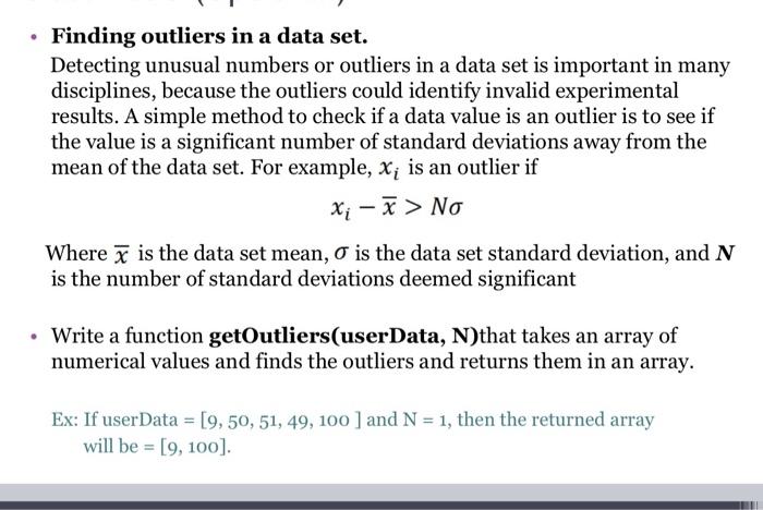 Solved Finding outliers in a data set. Detecting unusual | Chegg.com