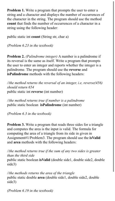 Solved Problem 1. Write a program that prompts the user to | Chegg.com