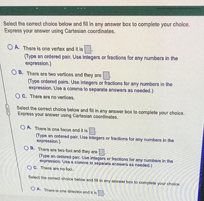 Solved Select the correct choice below and fill in any | Chegg.com