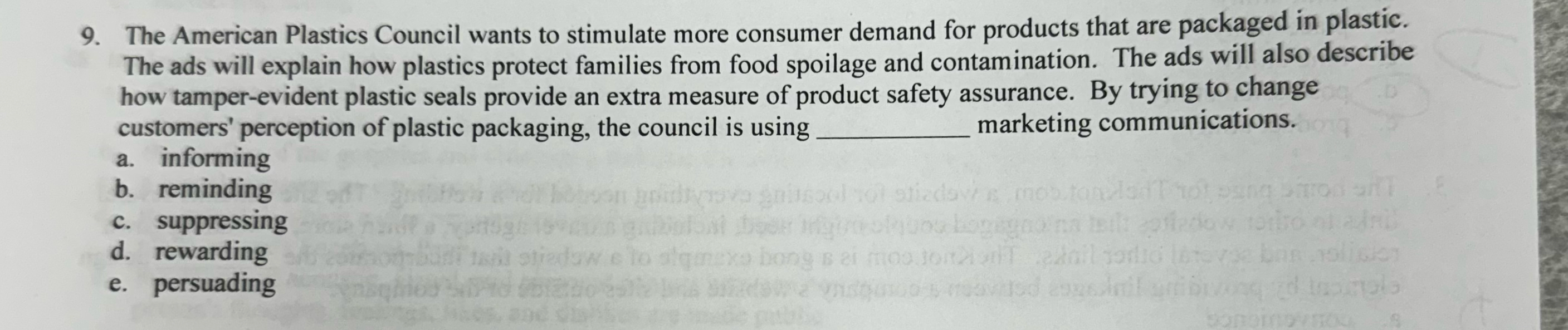 Solved The American Plastics Council wants to stimulate more