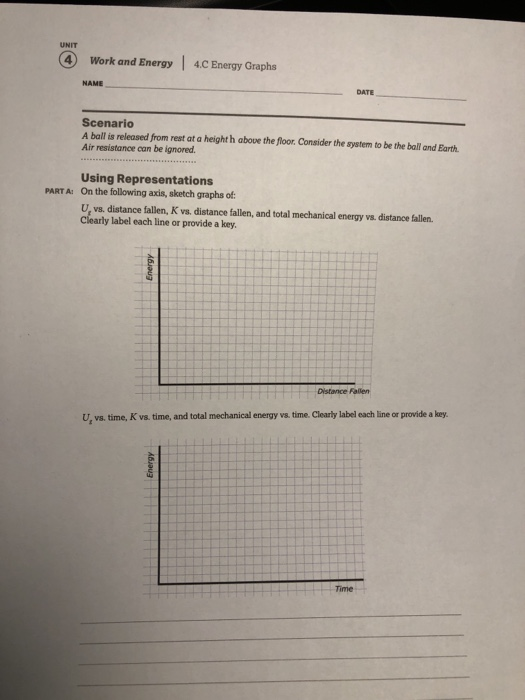 Solved Unit 4 Work And Energy 4 C Energy Graphs Name Da Chegg Com