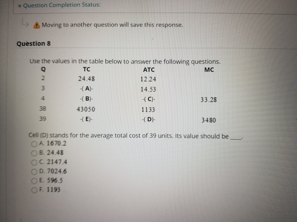 Solved Question Completion Status: A Moving to another | Chegg.com