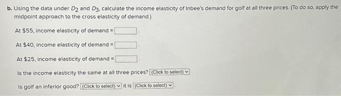 Solved ces Inbee likes to play golf. The number of times per | Chegg.com