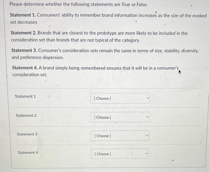 Solved Please determine whether the following statements are | Chegg.com