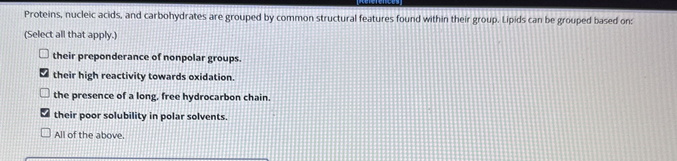 Solved Proteins, nucleic acids, and carbohydrates are
