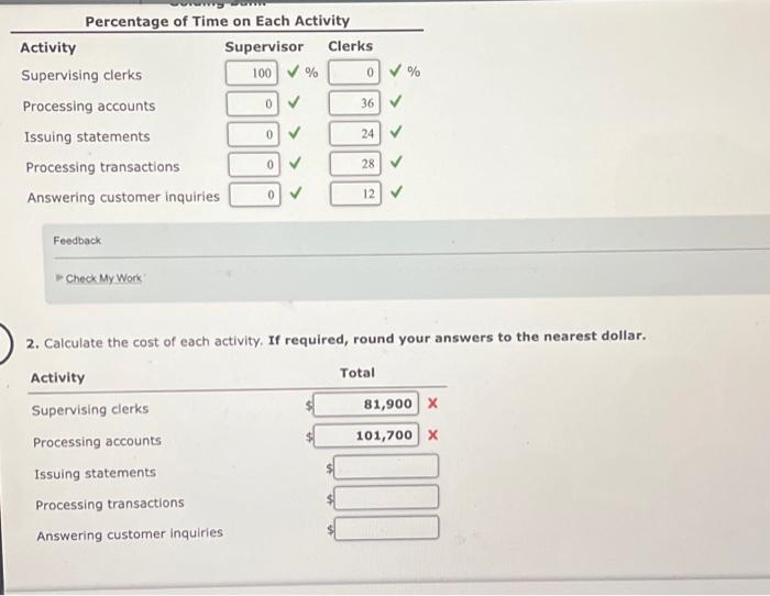 Solved 2 Calculate The Cost Of Each Activity If Chegg