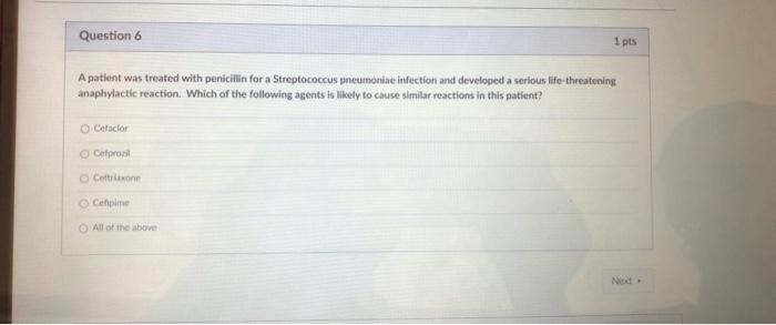 Solved A Patient Was Treated With Penicillin For A Chegg Com   Image