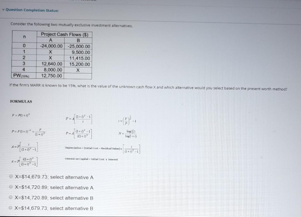 Solved Question Completion Status: Consider the following | Chegg.com