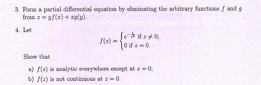 Solved 3. Form a partial differential equation by | Chegg.com