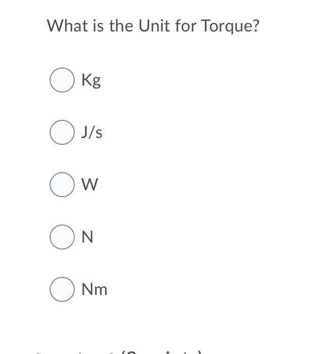 Unit of on sale torque in kg