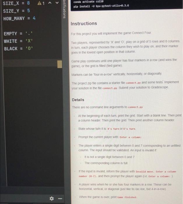Solved pip insta11 -U byu-pytest-uti1s=e.3.6 Instructions | Chegg.com