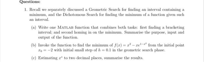 Solved 1. Recall we separately discussed a Geometric Search | Chegg.com