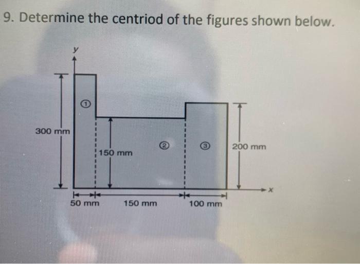 Solved 9. Determine the centriod of the figures shown below. | Chegg.com