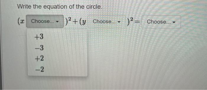 Solved Write the equation of the circle. y ( Choose.... | Chegg.com