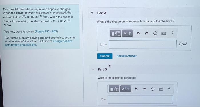 Solved Part A What is the charge density on each surface of | Chegg.com