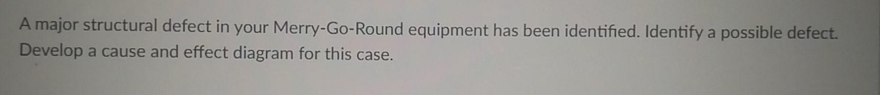 Solved A major structural defect in your Merry-Go-Round | Chegg.com