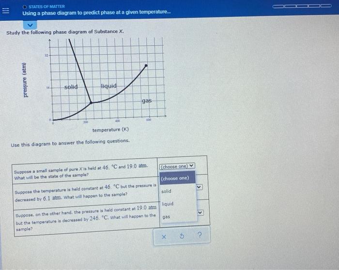 Solved III STATES OF MATTER Using a phase diagram to predict | Chegg.com