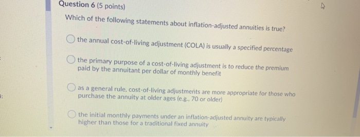 Solved Question 6 (5 points) Which of the following | Chegg.com