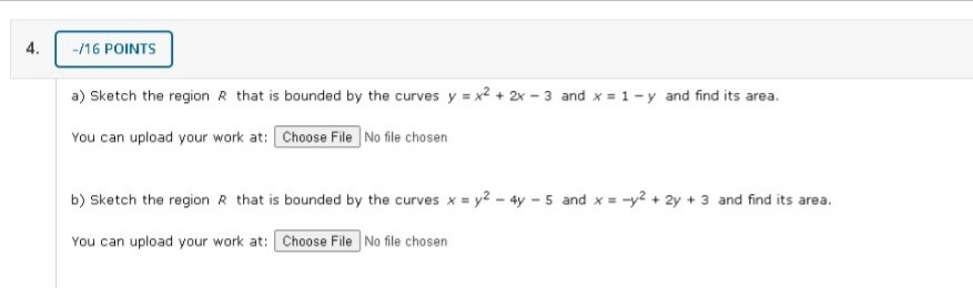 Solved -/16 POINTS a) Sketch the region that is bounded by | Chegg.com