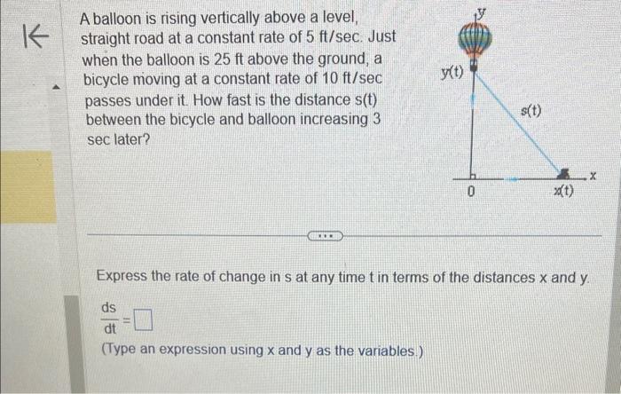 Solved A balloon is rising vertically above a level, | Chegg.com