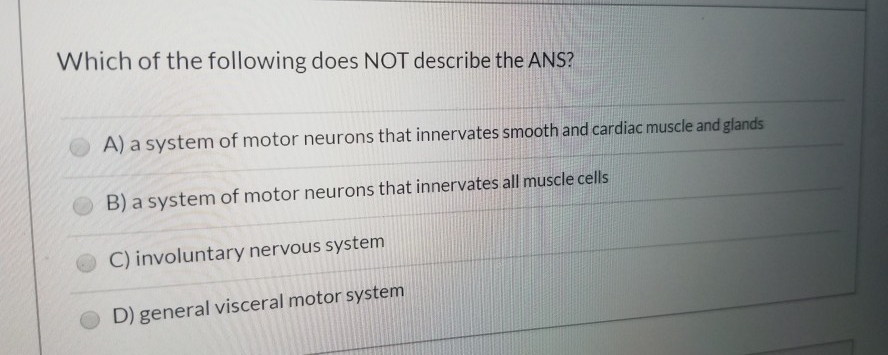 Solved Which Of The Following Does Not Describe The Ans? A) | Chegg.com Solved Which Of The Following Does Not Describe The Ans? A) | Chegg.com