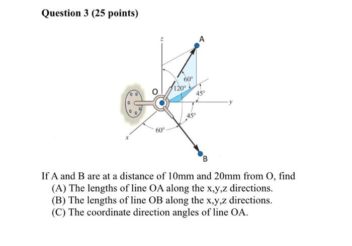 Solved Question 3 (25 Points) A 60° 120° 45 60° B If A And B | Chegg.com