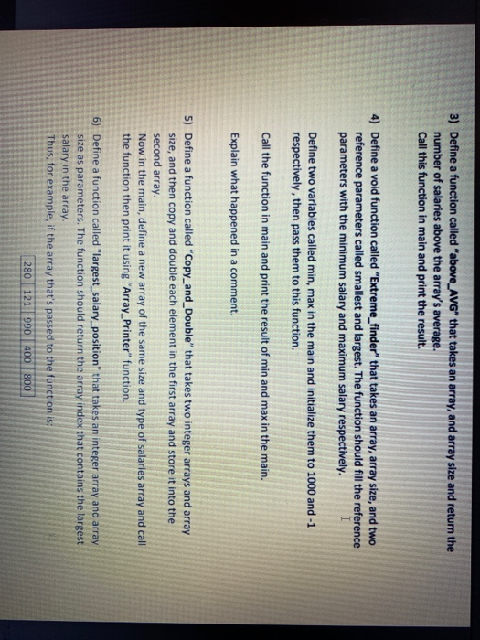 Solved QUESTION 2: Array Calculations 1) Define a function | Chegg.com