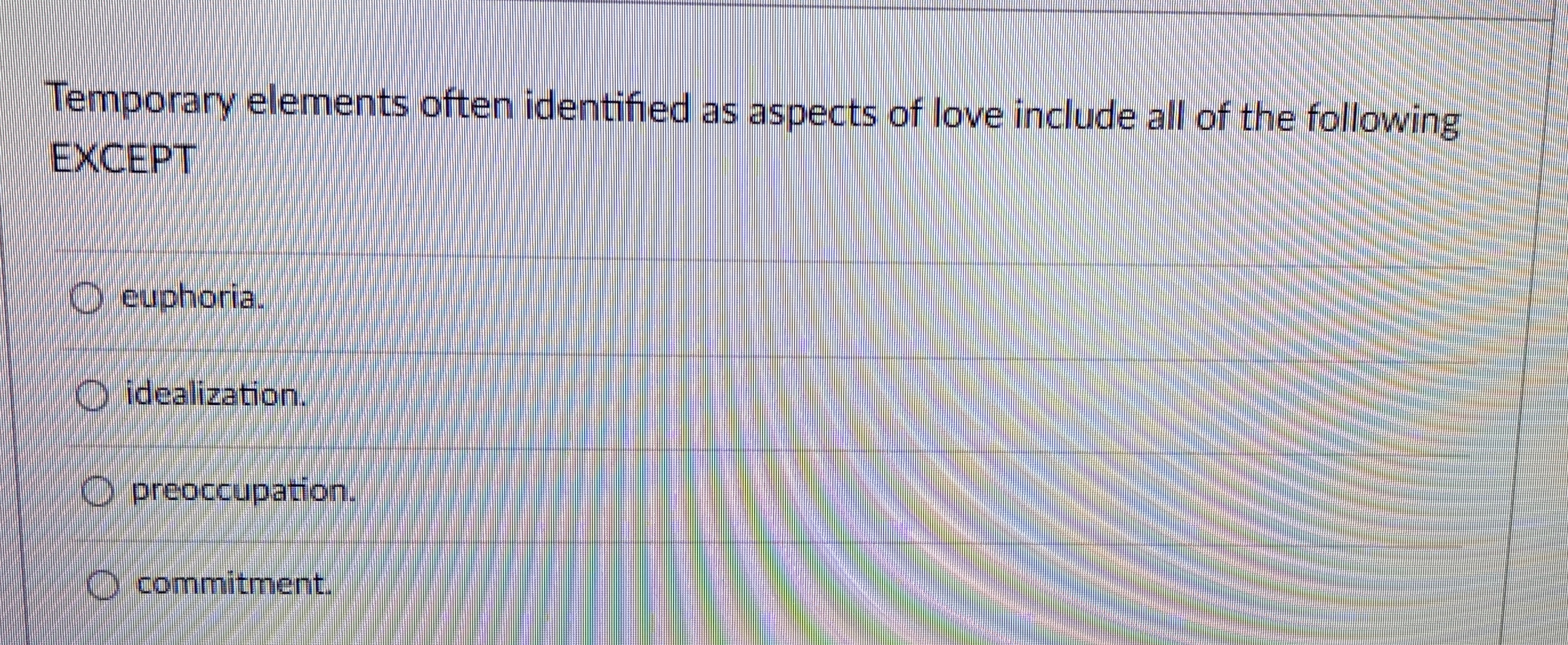 Solved Temporary elements often identified as aspects of | Chegg.com
