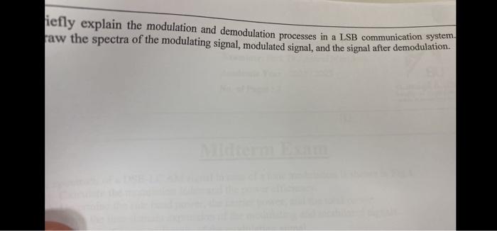 Solved iefly explain the modulation and demodulation | Chegg.com
