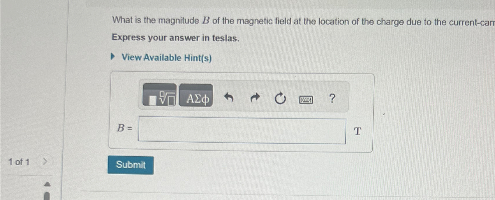 Solved What is the magnitude B ﻿of the magnetic field at the | Chegg.com